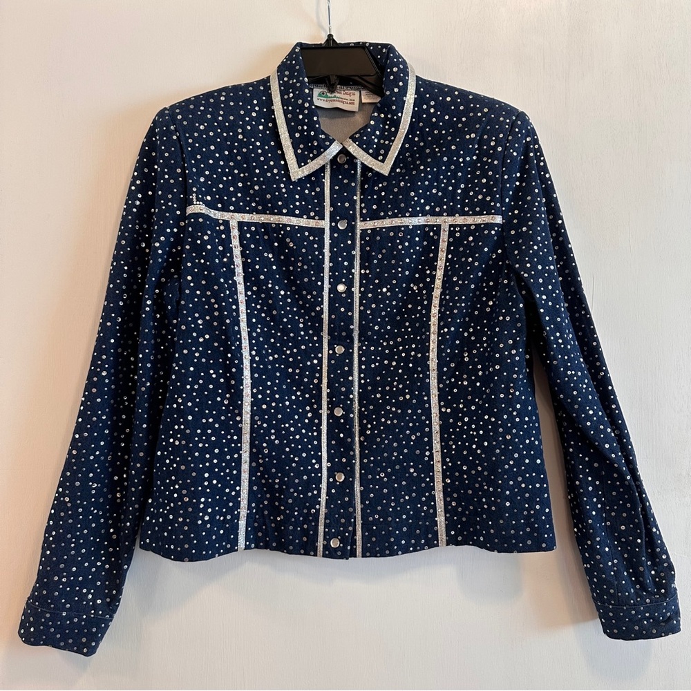 Dry Creek Designs Showmanship Western Blue Rhinestones Jacket Women’s Size M/L